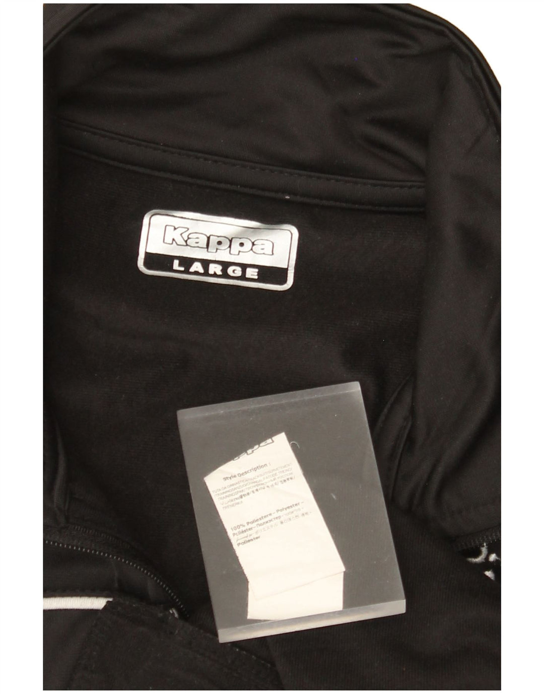KAPPA Grafisk træningsdragt til mænd, topjakke, stor sort polyester