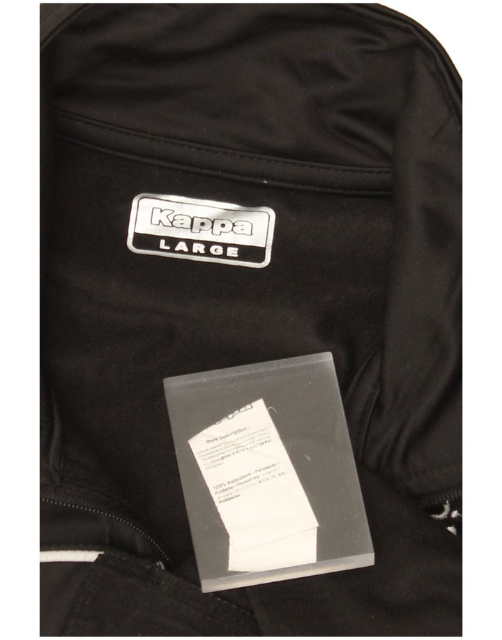 KAPPA Grafisk træningsdragt til mænd, topjakke, stor sort polyester