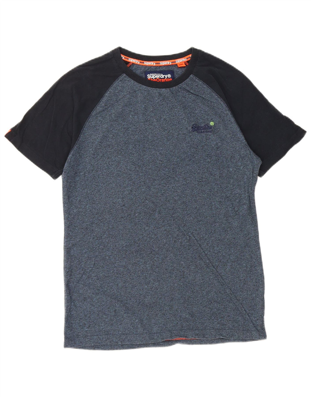 Superdry T-shirt top til mænd, lille marineblå colourblock bomuld