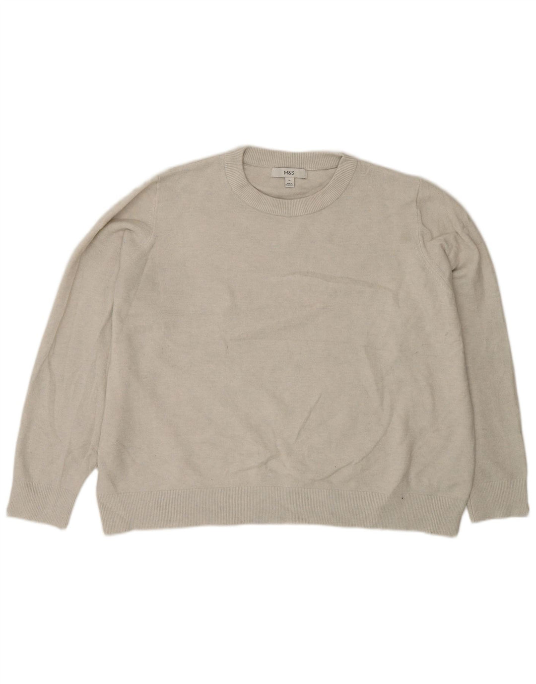 Marks & Spencer Herre sweater med rund hals XL Grå polyester