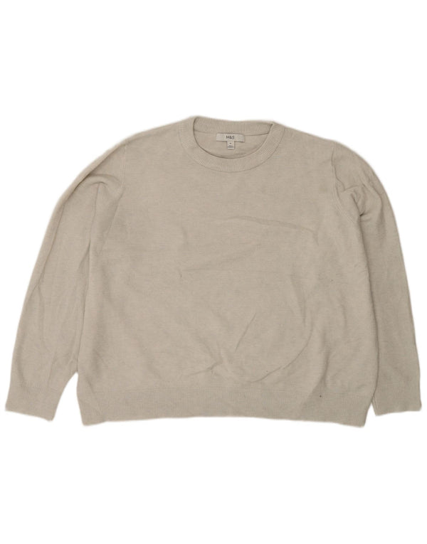 Marks & Spencer Herre sweater med rund hals XL Grå polyester