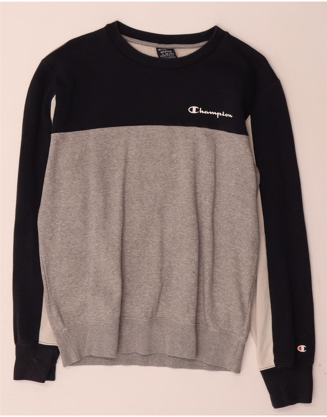 CHAMPION Sweatshirt til mænd Medium Grå Colourblock Bomuld