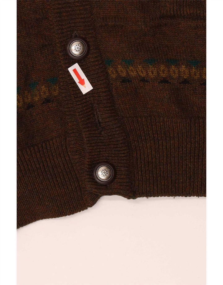 Vintage herre cardigan sweater IT 50 Medium brun stribet