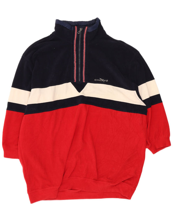 Chervo Herre 3/4-ærmet Fleece Jumper IT 54 XL Rød Colourblock Sports