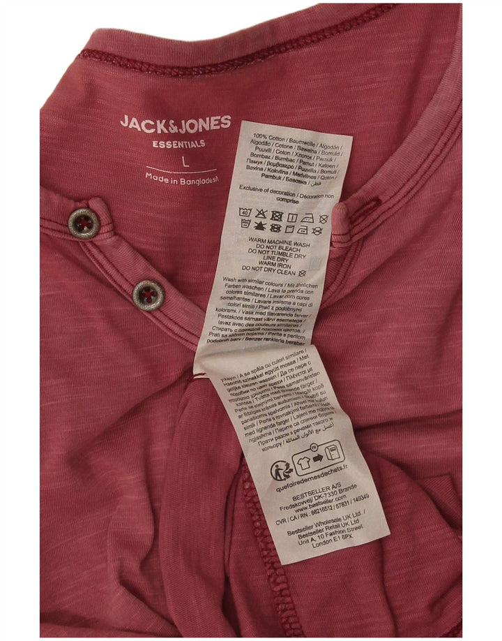 Jack & Jones Herre T-Shirt Top Stor Pink Flecked Bomuld