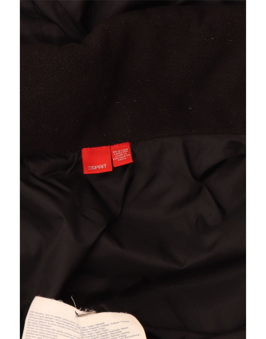 Esprit Dame Hætte Polstret Frakke UK 12 Medium Sort Polyester