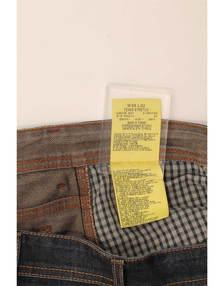Wrangler Herre Texas Stretch Straight Jeans W38 L32 Blå Bomuld