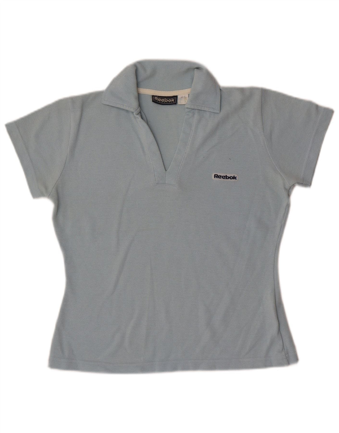 Reebok Dame Polo Shirt UK 10 Small Blue Polyester