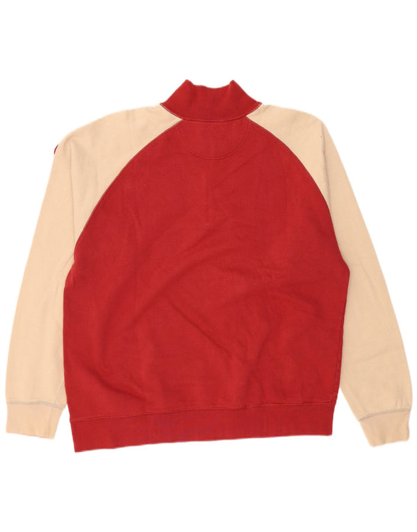 ASICS Sweatshirt med lynlås til mænd 2XL Rød Colourblock Bomuld