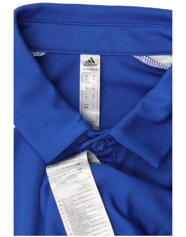 Adidas Herre Aeroready Grafisk Polo Shirt Medium Blue Polyester