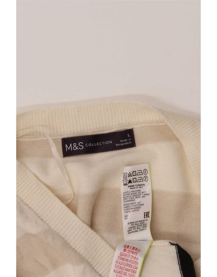 Marks & Spencer Dame V-hals sweater UK 16 Stor Flerfarvet