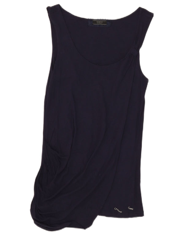 Guess Dame ærmeløs bluse Top UK 8 Small Navy Blue