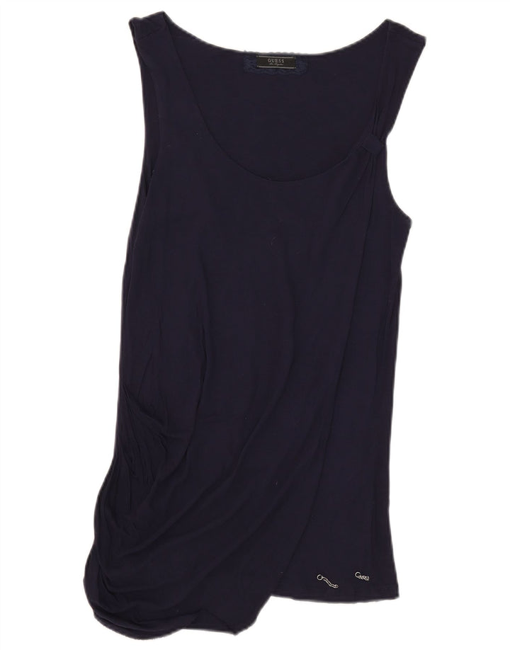 Guess Dame ærmeløs bluse Top UK 8 Small Navy Blue