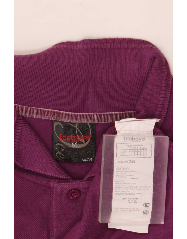 Vintage poloshirt til mænd, medium lilla bomuld