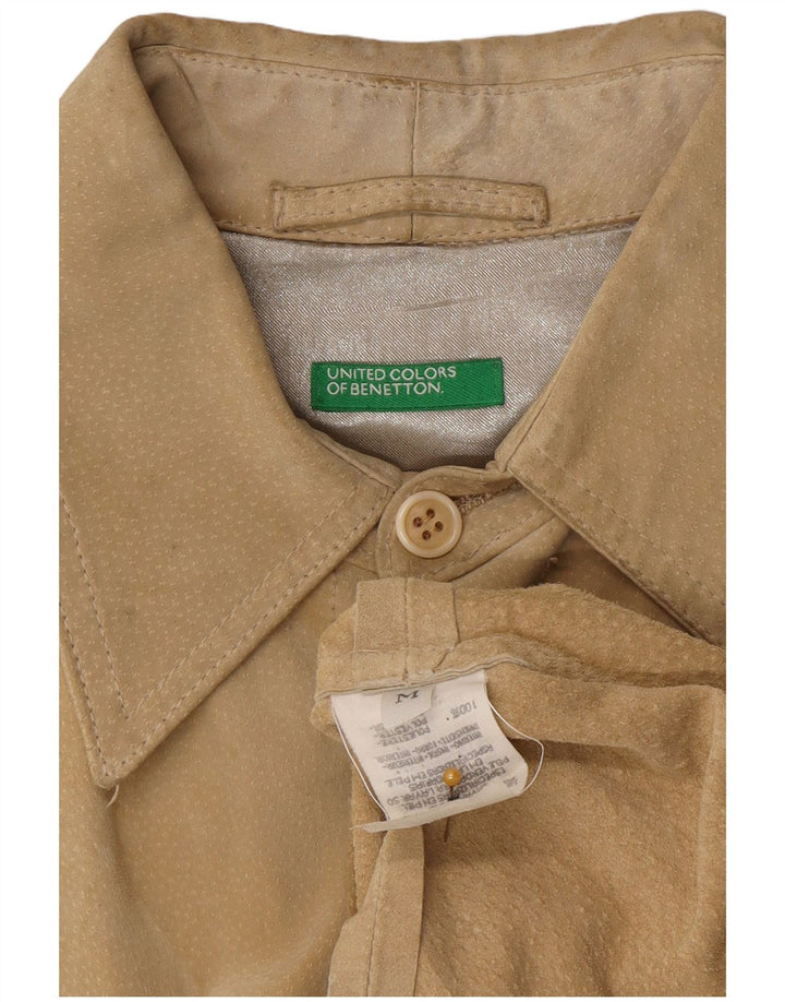 Benetton Herre ruskindsskjorte Medium Beige Læder