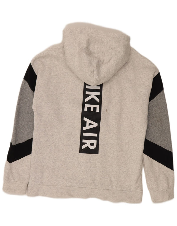 Nike Mens Graphic Loose Fit Zip Hoodie Sweater Medium Grey Colourblock