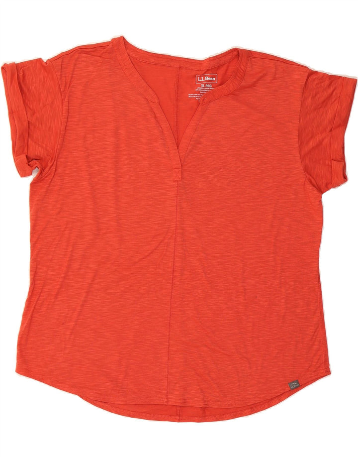 L.L.BEAN Womens T-Shirt Top UK 18 XL Orange Polyester Vintage L.L.Bean and Second-Hand L.L.Bean from Messina Hembry 