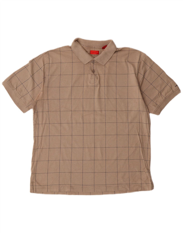 Izod Poloshirt til mænd Stor Beige Geometrisk Bomuld