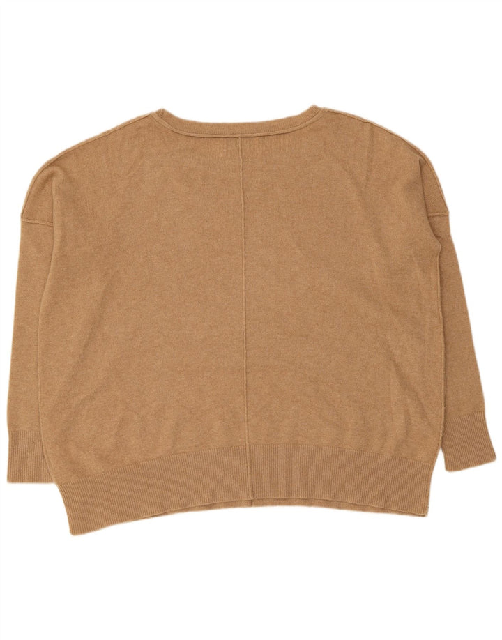 All Saints Dame Oversized Boat Neck Jumper Sweater UK 10 Small Beige