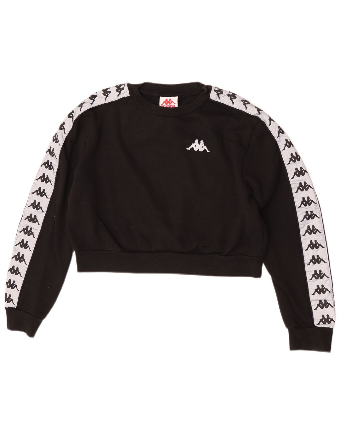 Kappa Womens Oversized Crop Sweatshirt Jumper UK 10 Small Black Colourblock