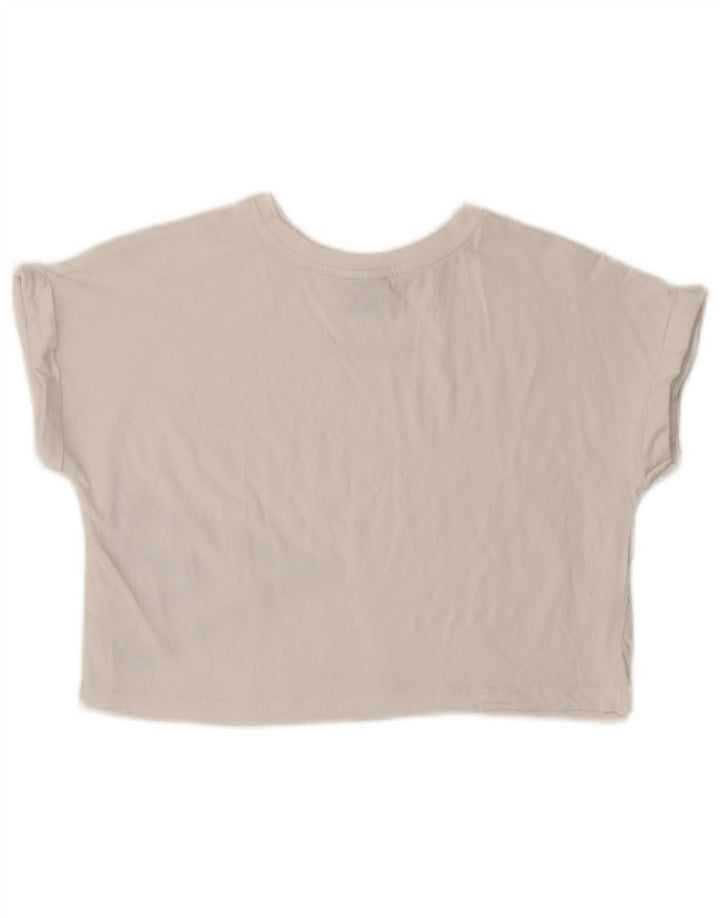 Umbro Dame Crop Grafisk T-Shirt Top UK 12 Medium Hvid Bomuld