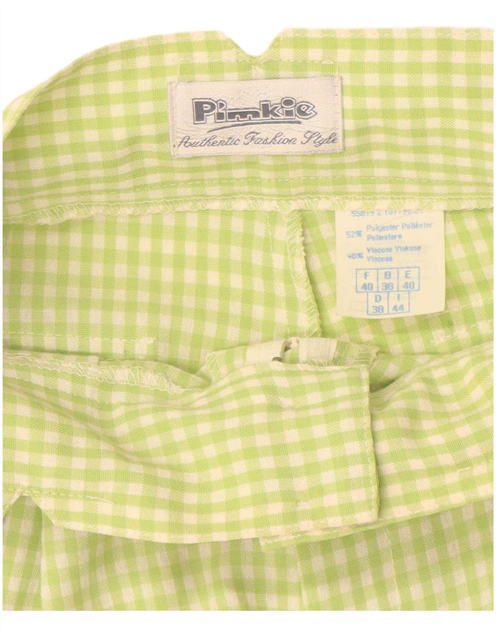PIMKIE Dame Chino Shorts IT 44 Medium W26 Grøn Gingham