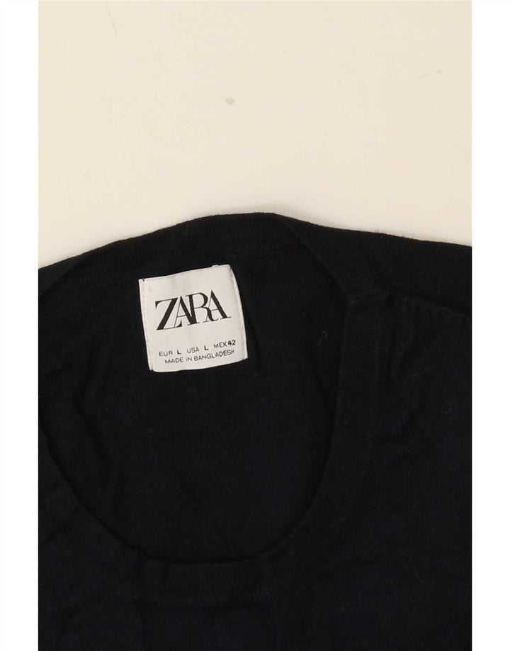 Zara Herre trøje med rund hals, stor sort