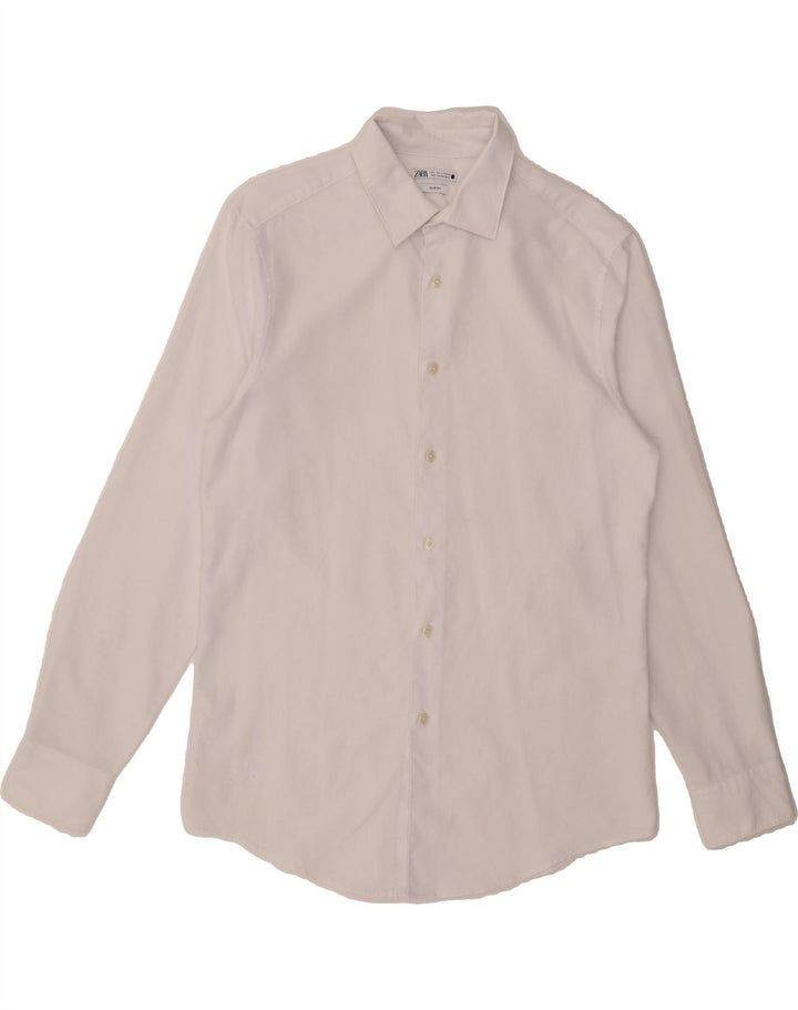 ZARA Mens Slim Fit Shirt Large White Vintage Zara and Second-Hand Zara from Messina Hembry 
