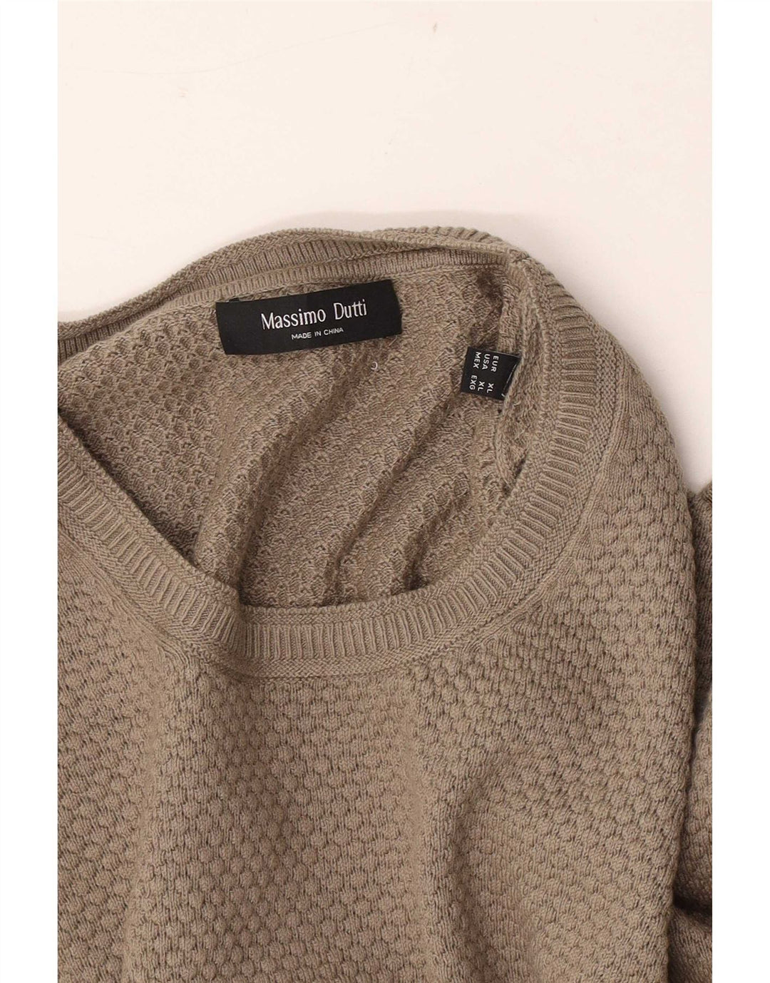 Massimo Dutti Herre Crew Neck Jumper Sweater XL Beige