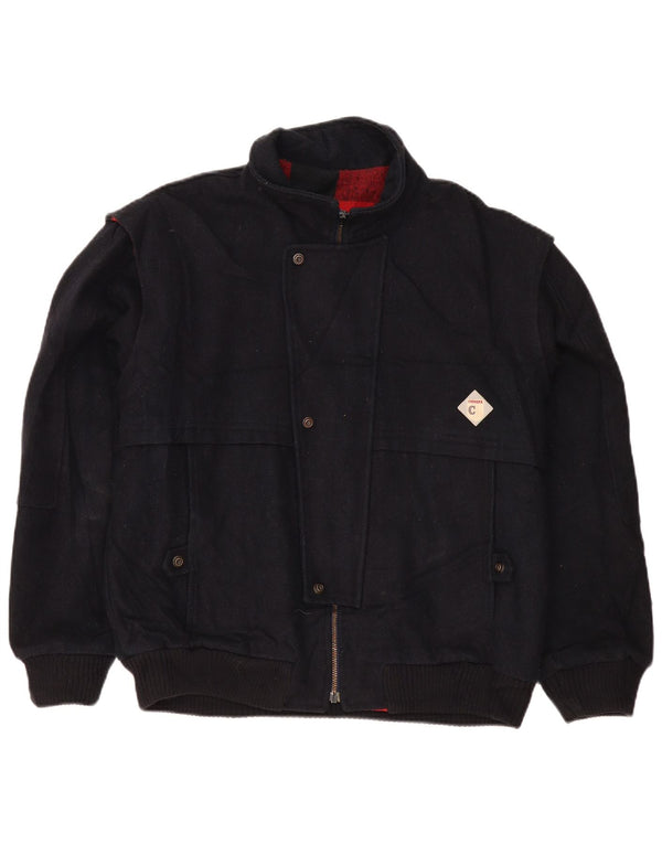 Carrera Herre Bomber Jacket UK 40 Large Navy Blue Wool