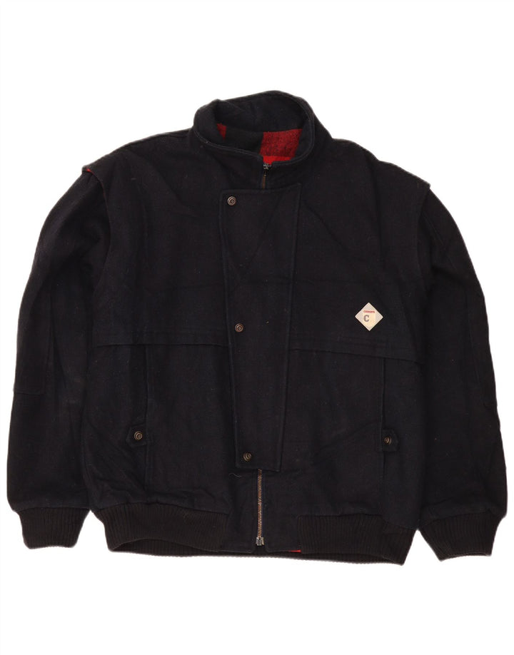 Carrera Herre Bomber Jacket UK 40 Large Navy Blue Wool