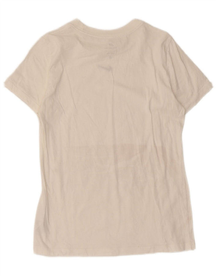 Nike Dame T-Shirt Top UK 10 Lille Hvid Bomuld