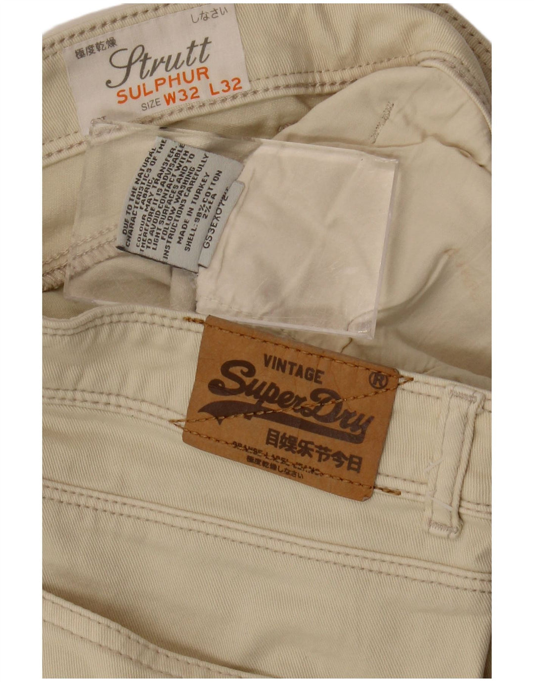 Superdry Slim Jeans til kvinder W32 L25 Beige Bomuld