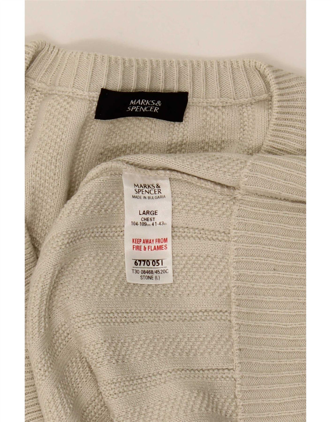 Marks & Spencer Herre V-hals sweater Stor Beige Akryl