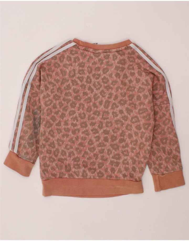 ADIDAS Baby Girls hel træningsdragt 18-24 måneder Pink Animal Print Bomuld