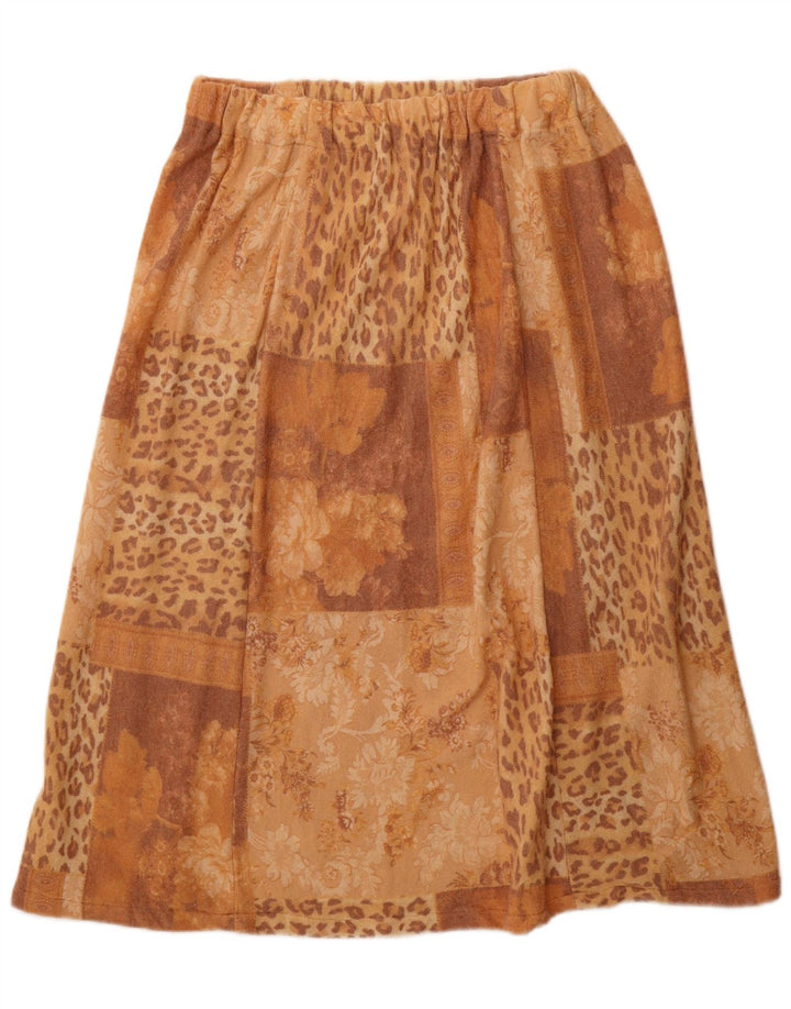 Vintage A-Line nederdel til kvinder W30 Medium Brown Patchwork