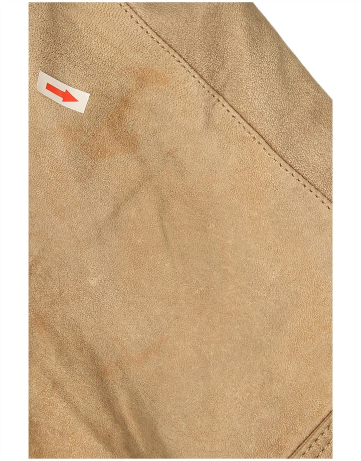 Vintage herre 2-knaps ruskind blazerjakke UK 40 Stort beige læder