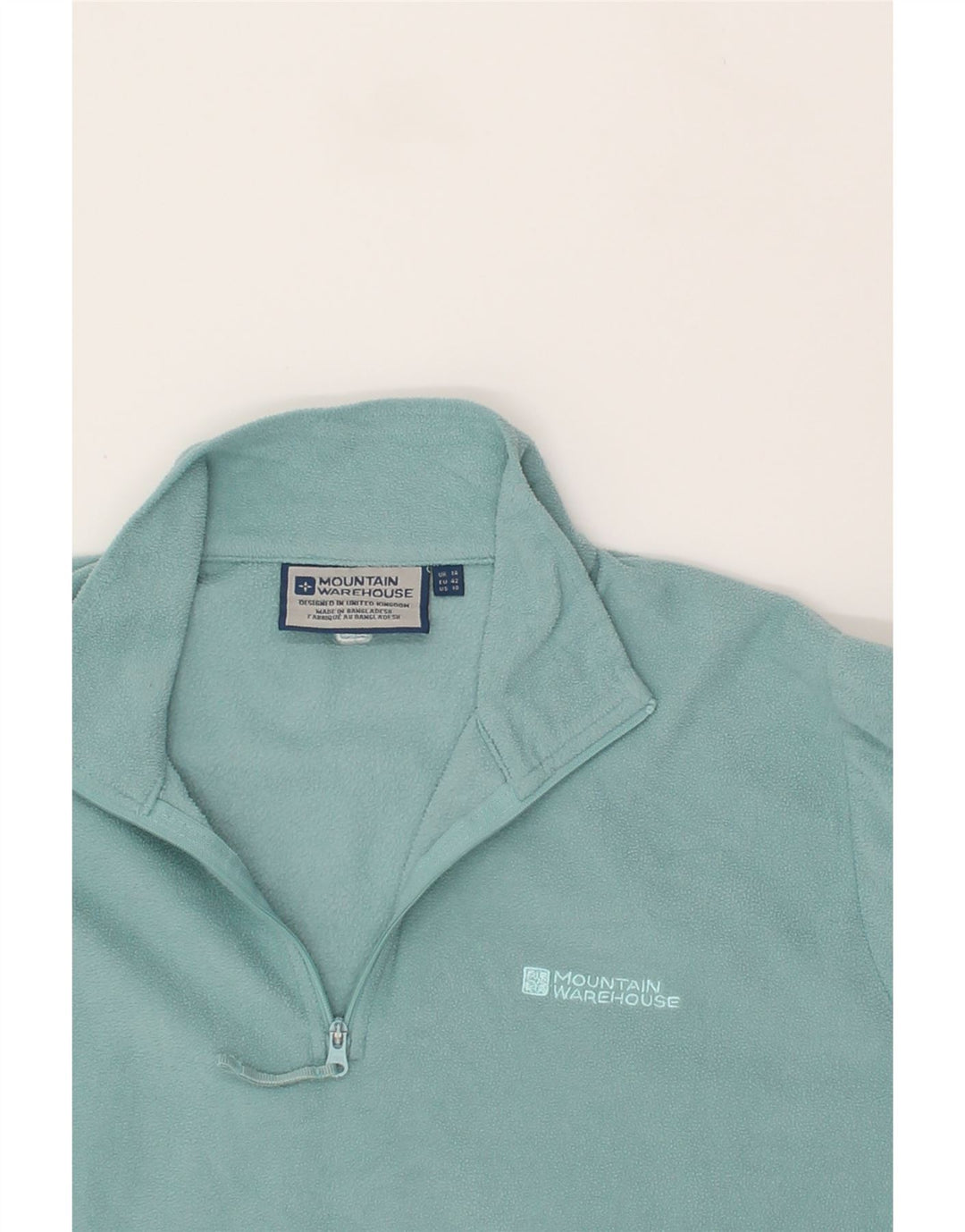 MOUNTAIN WAREHOUSE Womens Zip Neck Fleece Jumper UK 14 Large Blue Vintage Mountain Warehouse and Second-Hand Mountain Warehouse from Messina Hembry 