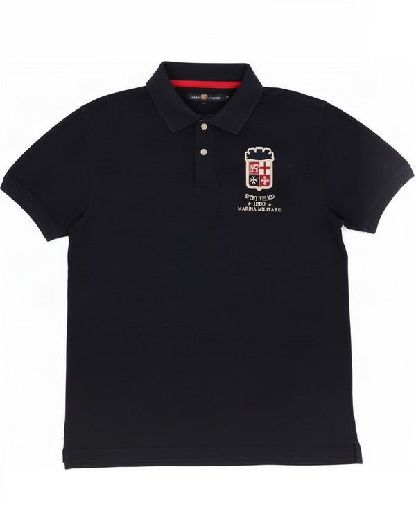 Marina Militare Herre grafisk poloshirt Medium marineblå bomuld