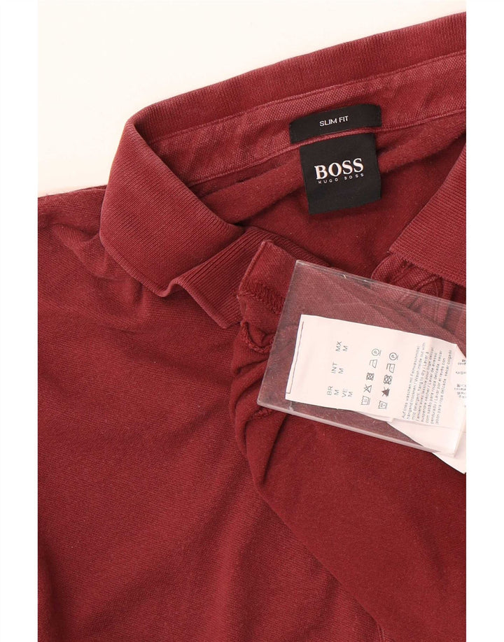 Hugo Boss Herre Slim Fit Polo Shirt Medium Maroon Bomuld