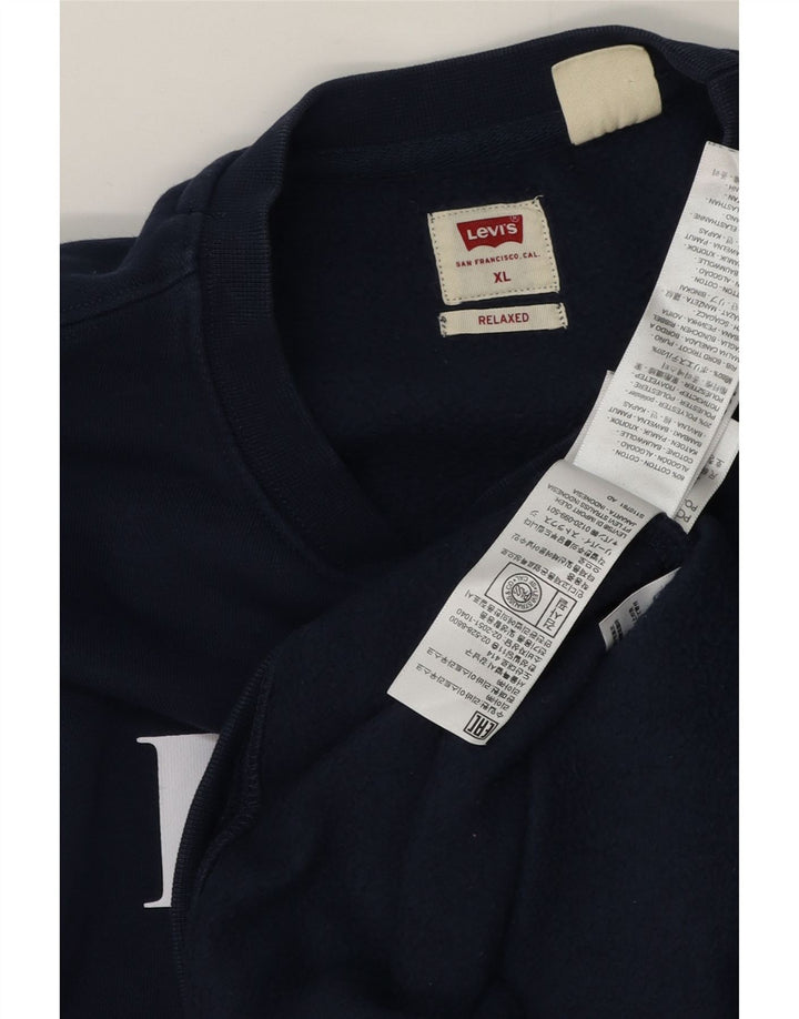 Levi's Herre Relaxed Graphic Sweatshirt Jumper XL Navyblå Bomuld
