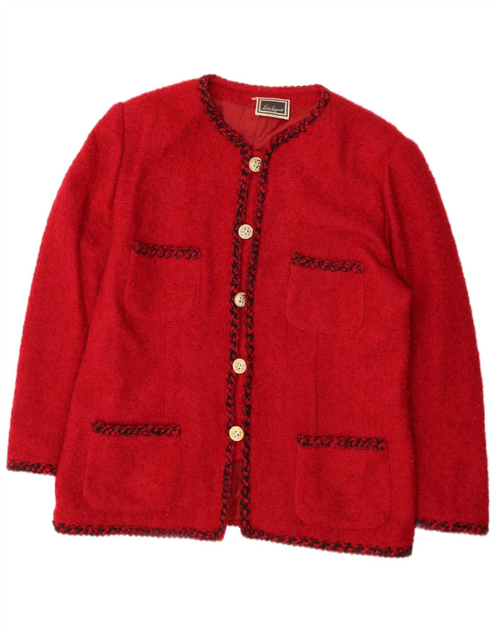 Luisa Spagnoli Dame 5 Button Blazer Jacket UK 16 Large Red Virgin Wool