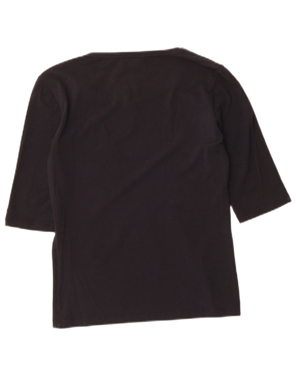 Max Mara Dame Top 3/4 ærme UK 8 Lille Sort