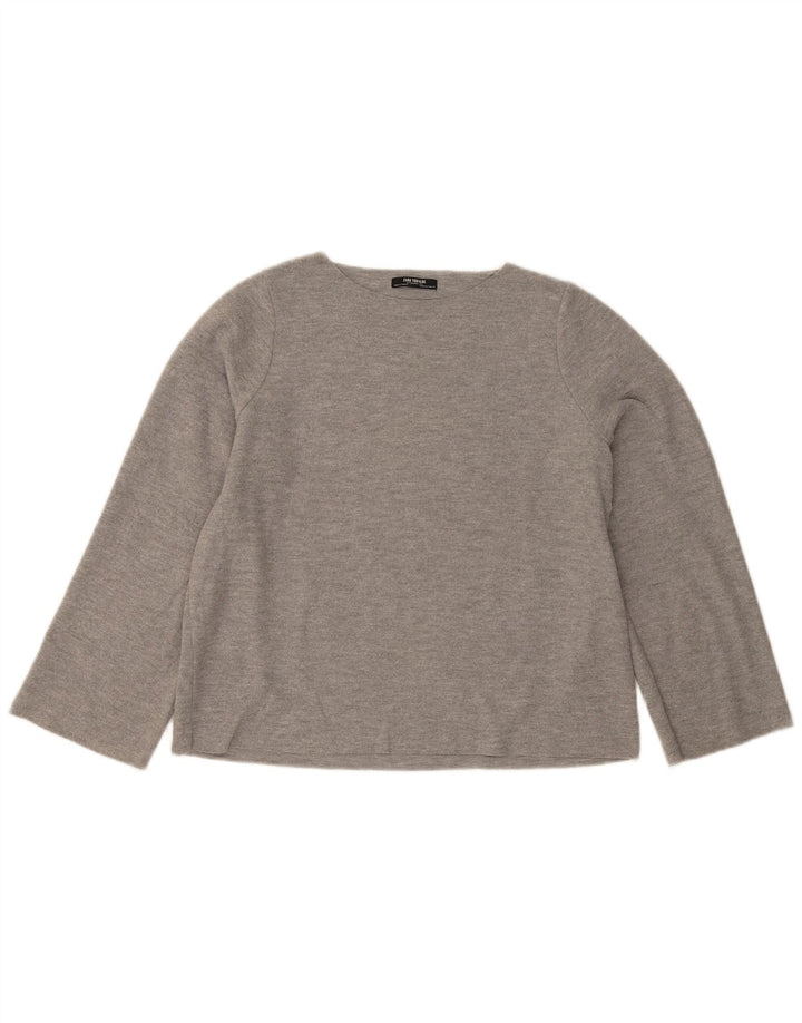 Zara Dame Trafaluc Oversized Top Langærmet UK 10 Lille Grå