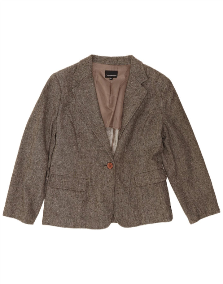 Calvin Klein Jeans Dame 1 Knap Blazer Jakke UK 20 2XL Grå
