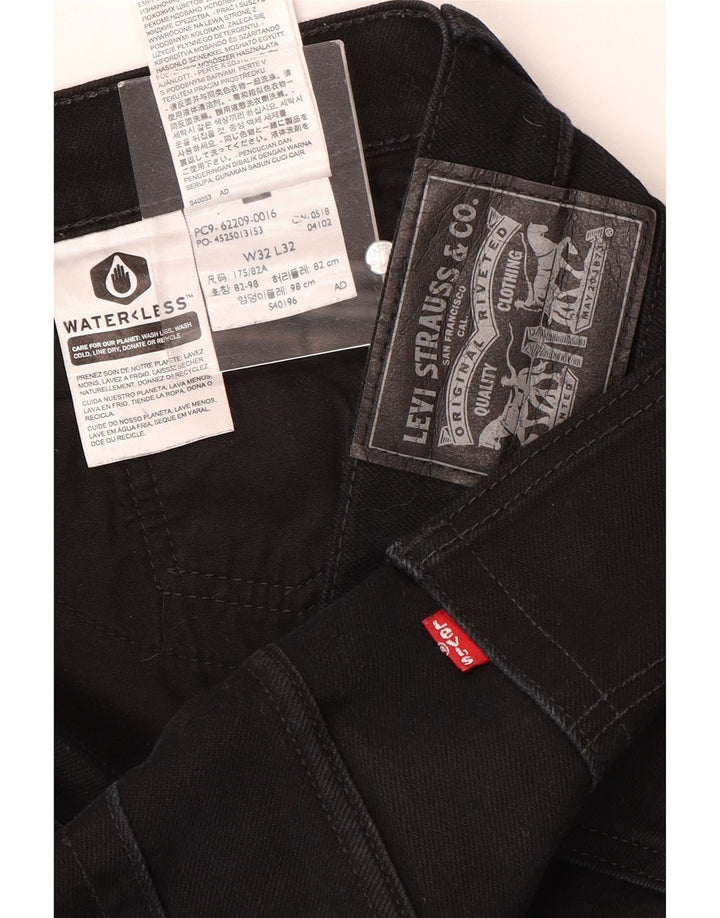 Levi's Slim Jeans til mænd W32 L32 sort bomuld