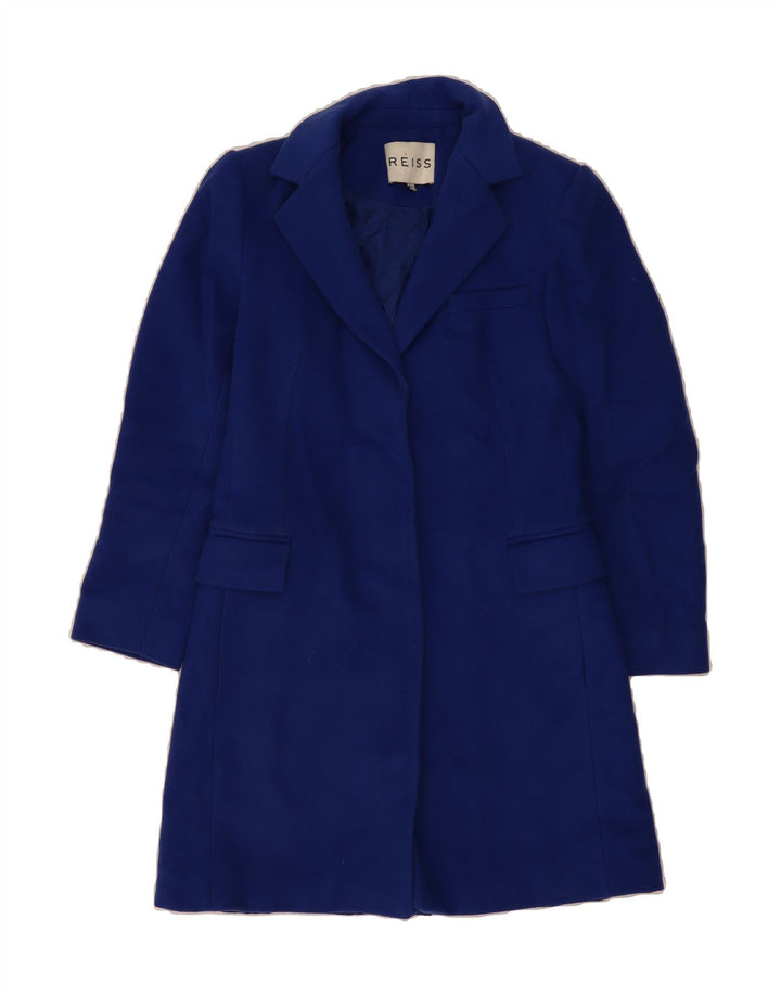 REISS Womens Open Overcoat UK 6 XS Blue Wool Vintage Reiss and Second-Hand Reiss from Messina Hembry 