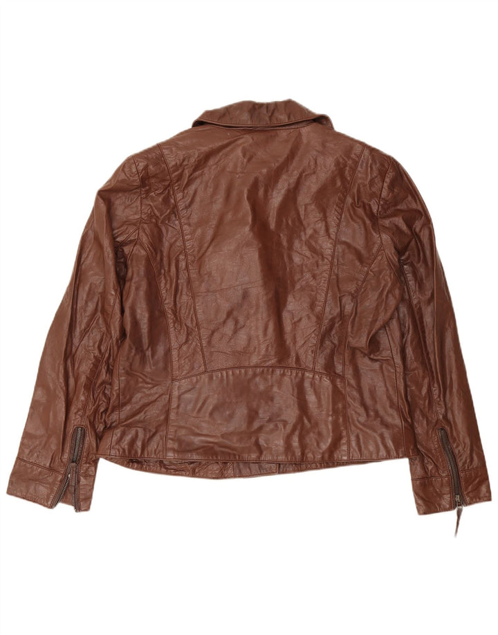 C & A læderjakke til kvinder UK 18 XL Brun