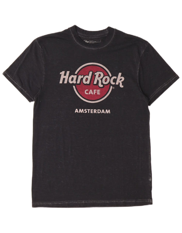 Hard Rock Cafe Mens Amsterdam Graphic T-Shirt Top Medium Black Cotton