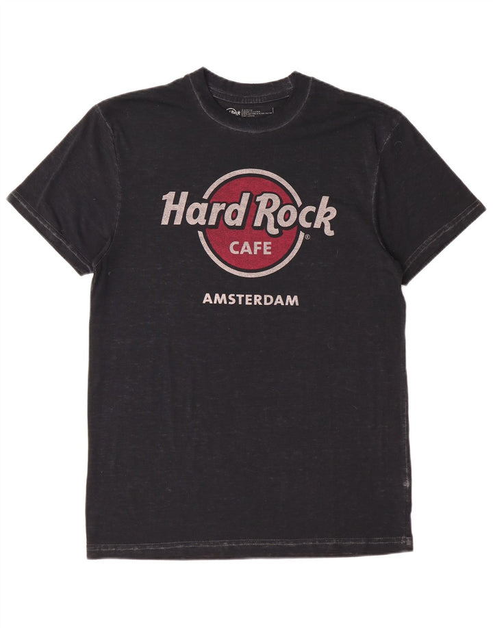 Hard Rock Cafe Herre Amsterdam Grafisk T-Shirt Top Medium Sort Bomuld